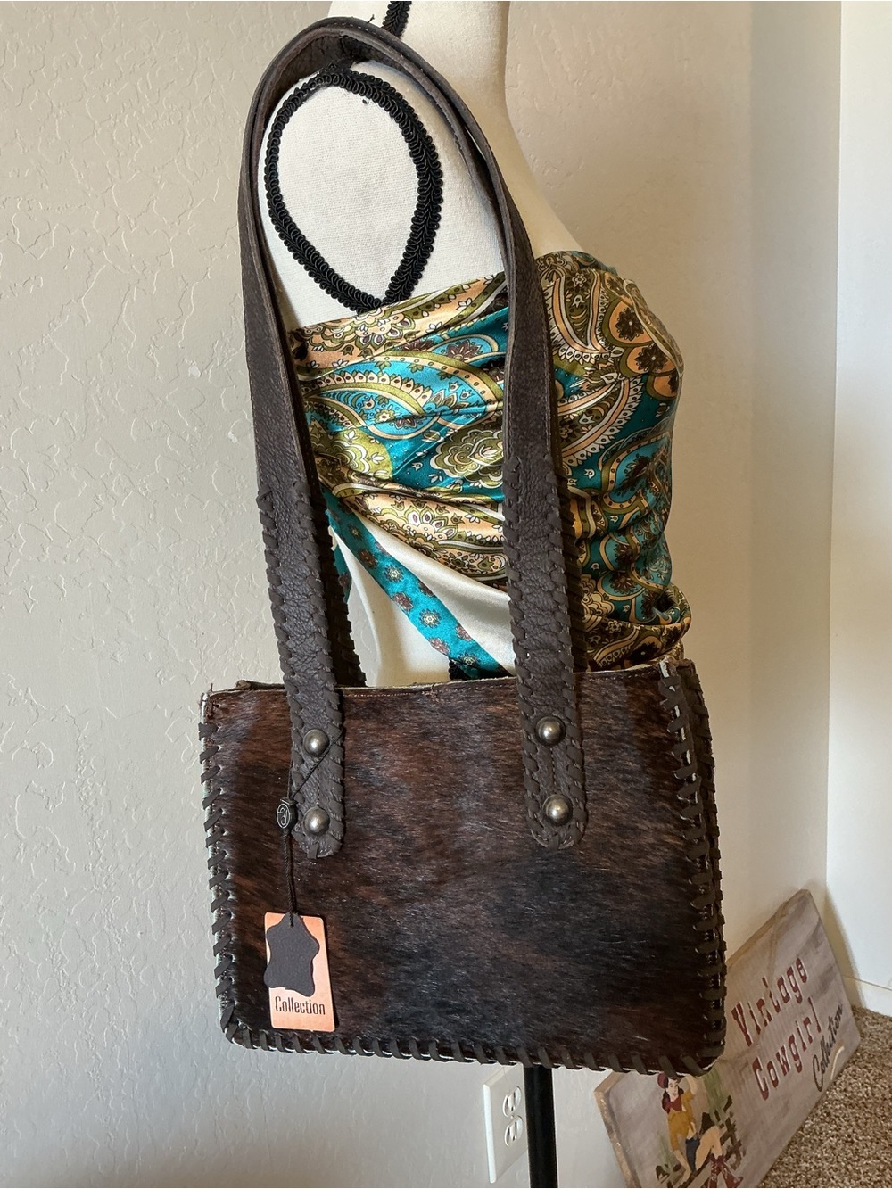 Hair on Hide Dark Brown Shoulder Tote